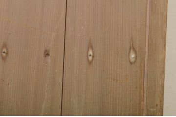 アンティーク建具　デザイン入りのガラスが素敵な格子付き幅狭ガラス戸1枚(板戸、引き戸、格子戸)(R-071950)
