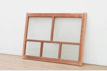 アンティーク建具　素朴な木味が魅力的なガラス窓1枚(明かり取り、明り取り、引き戸)(R-071953)
