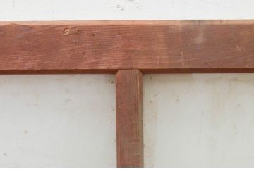 アンティーク建具　素朴な木味が魅力的なガラス窓1枚(明かり取り、明り取り、引き戸)(R-071953)