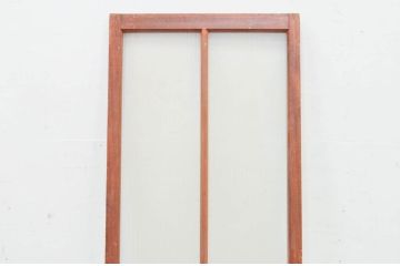 アンティーク建具　どこか懐かしい雰囲気を醸し出すモールガラス入り幅狭ガラス窓1枚(明かり取り、明り取り、引き戸)(R-071954)