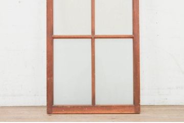 アンティーク建具　どこか懐かしい雰囲気を醸し出すモールガラス入り幅狭ガラス窓1枚(明かり取り、明り取り、引き戸)(R-071954)