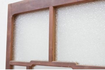 アンティーク建具　大正ロマン　ダイヤガラスの模様が素敵なガラス窓1枚(引き戸、ガラス戸)(R-071955)