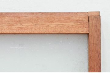 アンティーク建具　懐かしさを感じるレトロなガラス入り窓1枚(引き戸、ガラス戸)(R-071956)