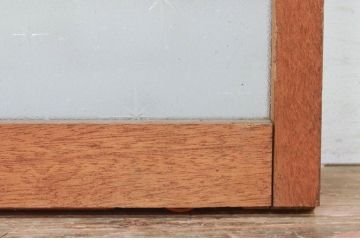 アンティーク建具　懐かしさを感じるレトロなガラス入り窓1枚(引き戸、ガラス戸)(R-071956)