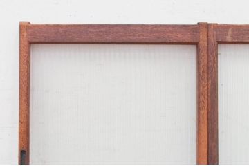 ビンテージ建具　モールガラス入り　レトロな雰囲気作りにおすすめのガラス窓2枚セット(ガラス戸、引き戸、ヴィンテージ)(R-071957)