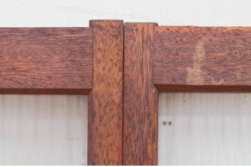 ビンテージ建具　モールガラス入り　レトロな雰囲気作りにおすすめのガラス窓2枚セット(ガラス戸、引き戸、ヴィンテージ)(R-071957)