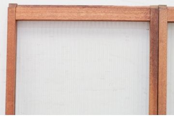 ビンテージ建具　モールガラス入り　レトロな雰囲気作りにおすすめのガラス窓2枚セット(ガラス戸、引き戸、ヴィンテージ)(R-071957)
