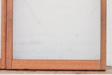 ビンテージ建具　モールガラス入り　レトロな雰囲気作りにおすすめのガラス窓2枚セット(ガラス戸、引き戸、ヴィンテージ)(R-071957)