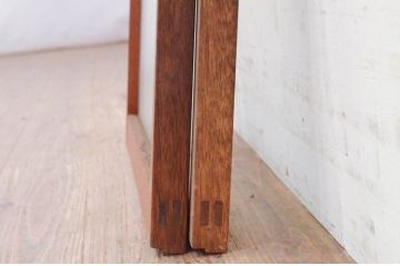 ビンテージ建具　モールガラス入り　レトロな雰囲気作りにおすすめのガラス窓2枚セット(ガラス戸、引き戸、ヴィンテージ)(R-071957)