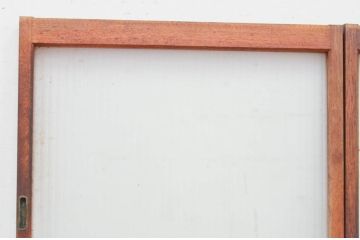 ビンテージ建具　モールガラス入り　レトロな雰囲気作りにおすすめのガラス窓3枚セット(ガラス戸、引き戸、ヴィンテージ)(R-071958)