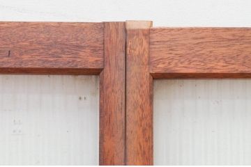 ビンテージ建具　モールガラス入り　レトロな雰囲気作りにおすすめのガラス窓3枚セット(ガラス戸、引き戸、ヴィンテージ)(R-071958)