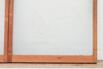 ビンテージ建具　モールガラス入り　レトロな雰囲気作りにおすすめのガラス窓3枚セット(ガラス戸、引き戸、ヴィンテージ)(R-071958)