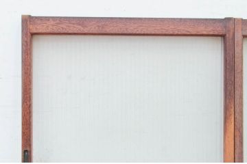 ビンテージ建具　モールガラス入り　レトロな雰囲気作りにおすすめのガラス窓2枚セット(ガラス戸、引き戸、ヴィンテージ)(R-071959)