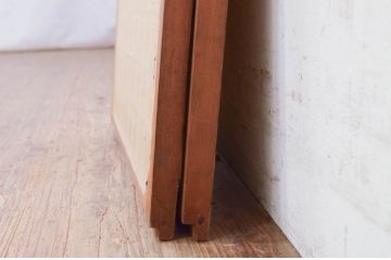 アンティーク建具　和の雰囲気を高めるマス目(升目)格子障子窓2枚セット(きつね格子、狐格子、引き戸、格子戸、障子戸)(R-071964)