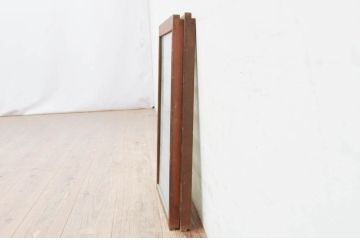 アンティーク建具　どこか懐かしい雰囲気漂う格子入りガラス窓2枚セット(引き戸、格子戸、ガラス戸)(R-071965)
