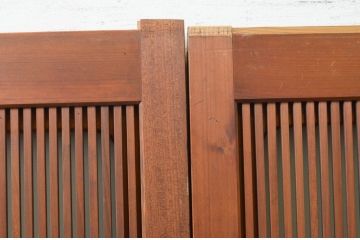 アンティーク建具　最高級!!　最上手物　縦桟79本　総檜(ヒノキ)材　上品な和の空間を演出する裏ガラス入り万本格子戸4枚セット(引き戸、ガラス戸)(R-071973)