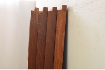 アンティーク建具　最高級!!　最上手物　縦桟79本　総檜(ヒノキ)材　上品な和の空間を演出する裏ガラス入り万本格子戸4枚セット(引き戸、ガラス戸)(R-071973)