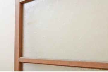 アンティーク建具　昭和レトロな雰囲気漂う幅狭ガラス扉1枚(ドア)(R-071974)