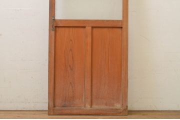 アンティーク建具　昭和レトロな雰囲気漂う幅狭ガラス扉1枚(ドア)(R-071974)
