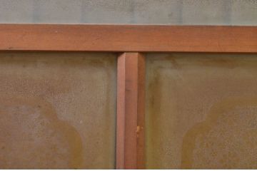 アンティーク建具　大正ロマン　ガラスの模様が素敵な組子入り幅狭ガラス戸1枚(引き戸)(R-071981)