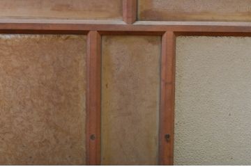 アンティーク建具　大正ロマン　ガラスの模様が素敵な組子入り幅狭ガラス戸1枚(引き戸)(R-071981)