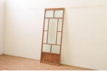 アンティーク建具　大正ロマン　どこか懐かしさを感じる幅狭ガラス戸1枚(引き戸)(R-071982)