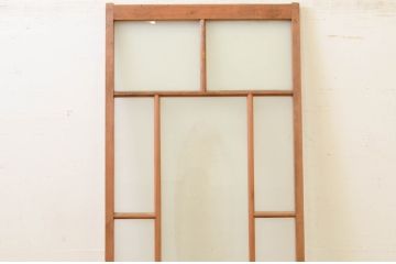アンティーク建具　大正ロマン　どこか懐かしさを感じる幅狭ガラス戸1枚(引き戸)(R-071982)