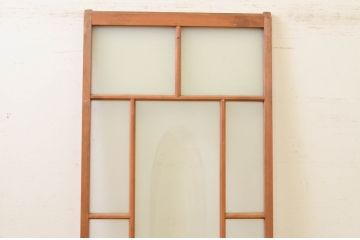 アンティーク建具　大正ロマン　どこか懐かしさを感じる幅狭ガラス戸1枚(引き戸)(R-071982)