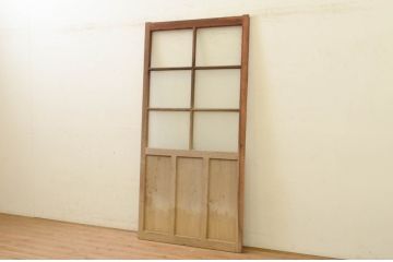 アンティーク建具　昔懐かしい雰囲気のガラス戸1枚(引き戸)(R-071983)