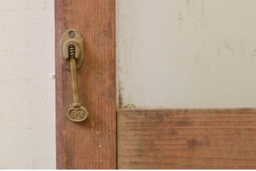 アンティーク建具　昔懐かしい雰囲気のガラス戸1枚(引き戸)(R-071983)