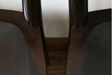 和製ビンテージ　松本民芸家具　シンプルなデザインが魅力的なラダーバックチェア3脚セット(ダイニングチェア、板座チェア、椅子、イス、ヴィンテージ)(R-071992)