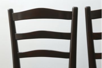 和製ビンテージ　松本民芸家具　シンプルなデザインが魅力的なラダーバックチェア3脚セット(ダイニングチェア、板座チェア、椅子、イス、ヴィンテージ)(R-071992)