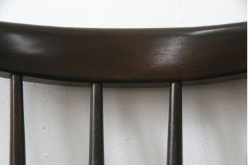 和製ビンテージ　松本民芸家具　220F型　シックな佇まいが魅力的なチェア(ダイニングチェア、板座チェア、椅子、イス、ヴィンテージ)(定価約12万円)(R-071993)