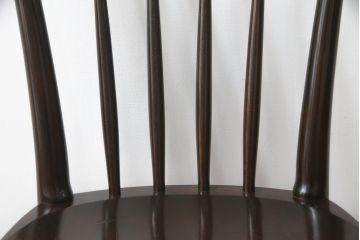 和製ビンテージ　松本民芸家具　220F型　シックな佇まいが魅力的なチェア(ダイニングチェア、板座チェア、椅子、イス、ヴィンテージ)(定価約12万円)(R-071993)