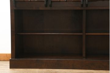 中古　星野民芸(星野民藝)　落ち着いたシックな色合いが魅力のキャビネット(水屋箪笥、食器棚、収納棚、戸棚)(R-072004)