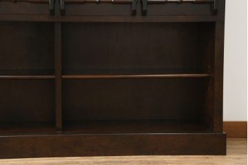 中古　星野民芸(星野民藝)　落ち着いたシックな色合いが魅力のキャビネット(水屋箪笥、食器棚、収納棚、戸棚)(R-072004)