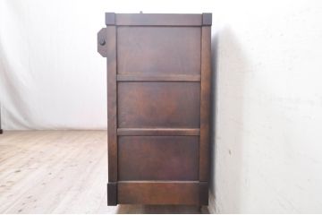 中古　星野民芸(星野民藝)　落ち着いたシックな色合いが魅力のサイドボード(水屋箪笥、食器棚、収納棚、戸棚、サイドキャビネット、テレビ台、テレビボード)(R-072006)