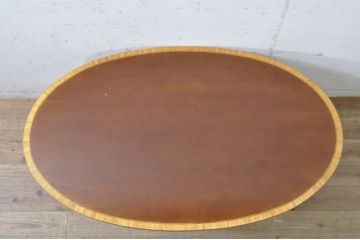 中古　美品　アメリカ高級家具　COUN CILL(カウンシル)　マホガニー材　高級感漂う佇まいが魅力のダイニングテーブル(カンセル、2人掛け、4人掛け、食卓)(定価約35万円)(R-072008)
