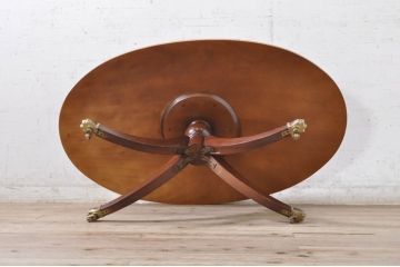 中古　美品　アメリカ高級家具　COUN CILL(カウンシル)　マホガニー材　高級感漂う佇まいが魅力のダイニングテーブル(カンセル、2人掛け、4人掛け、食卓)(定価約35万円)(R-072008)