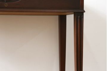 イギリスアンティーク　マホガニー材　小振りながらも機能性抜群!! コンソールテーブル型のライティングビューロー(ワークデスク、在宅用、在宅ワーク用、英国)(R-072011)
