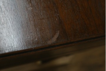 イギリスアンティーク　マホガニー材　洗練されたデザインが魅力のレザートップコンソールデスク　(R-072012)