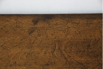 イギリスアンティーク　オーク材　落ち着いた佇まいが魅力の小振りなライティングビューロー(ワークデスク、簿記机、在宅用、在宅ワーク用、英国)(R-072016)