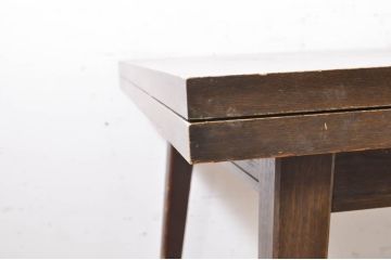 和製ビンテージ　職人手作り高級家具　神戸洋家具　ナラ材　和洋どちらの空間にもおすすめのシンプルなエクステンションテーブル(ダイニングテーブル、食卓、拡張式テーブル、作業台、4人掛け、6人掛け、ヴィンテージ)(R-072017)