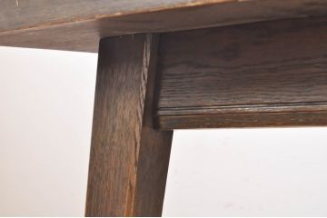 和製ビンテージ　職人手作り高級家具　神戸洋家具　ナラ材　和洋どちらの空間にもおすすめのシンプルなエクステンションテーブル(ダイニングテーブル、食卓、拡張式テーブル、作業台、4人掛け、6人掛け、ヴィンテージ)(R-072017)