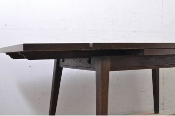 和製ビンテージ　職人手作り高級家具　神戸洋家具　ナラ材　和洋どちらの空間にもおすすめのシンプルなエクステンションテーブル(ダイニングテーブル、食卓、拡張式テーブル、作業台、4人掛け、6人掛け、ヴィンテージ)(R-072017)