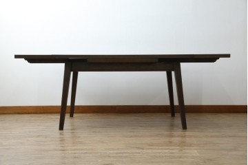 和製ヴィンテージ　職人手作り高級家具　神戸洋家具　ナラ材　和洋どちらの空間にもおすすめのシンプルなエクステンションテーブル　(R-072017)