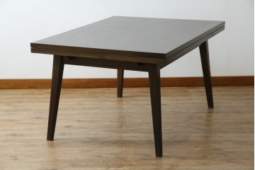 和製ヴィンテージ　職人手作り高級家具　神戸洋家具　ナラ材　和洋どちらの空間にもおすすめのシンプルなエクステンションテーブル　(R-072017)