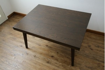 和製ヴィンテージ　職人手作り高級家具　神戸洋家具　ナラ材　和洋どちらの空間にもおすすめのシンプルなエクステンションテーブル　(R-072017)