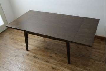 和製ヴィンテージ　職人手作り高級家具　神戸洋家具　ナラ材　和洋どちらの空間にもおすすめのシンプルなエクステンションテーブル　(R-072017)