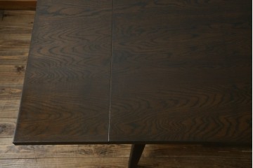 和製ヴィンテージ　職人手作り高級家具　神戸洋家具　ナラ材　和洋どちらの空間にもおすすめのシンプルなエクステンションテーブル　(R-072017)